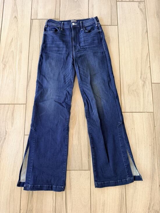 MOTHER Denim - Mother The Hustler Sidewinder Jeans Tongue And Chic Side Slits Dark Wash 29 LSa